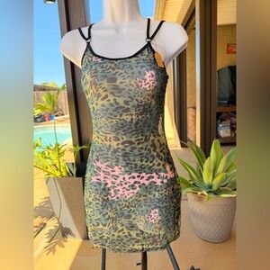 Multi-Colored Leopard Print Sheet Swim Cover Up Women’s Small